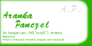 aranka panczel business card